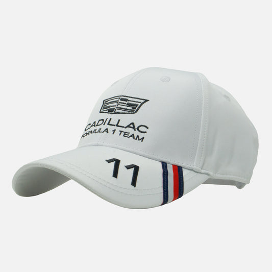 Gorra Checo Pérez Cadillac blanca escudería 2026 (BAJO PEDIDO)