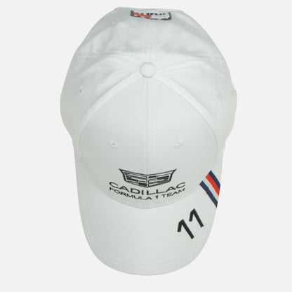 Gorra Checo Pérez Cadillac blanca escudería 2026 (BAJO PEDIDO)
