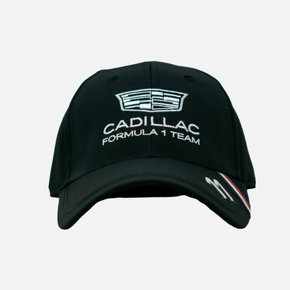 Gorra Checo Pérez Cadillac negra escudería 2026